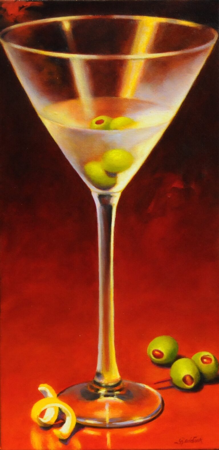 RUNNING OUT OF OLIVES 24x12 oil on canvas