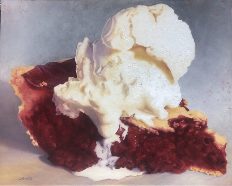 A BITE OF PIE WITH YOUR ICE CREAM 24x30 oil on canvas