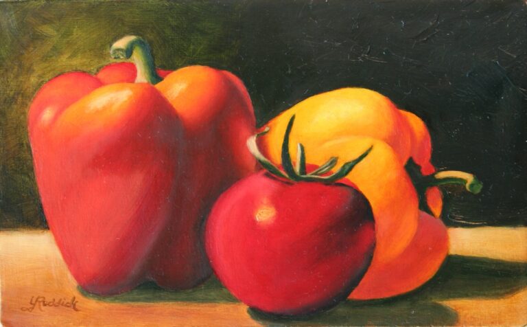 VEGGIE TRIO I 5x8 oil on panel