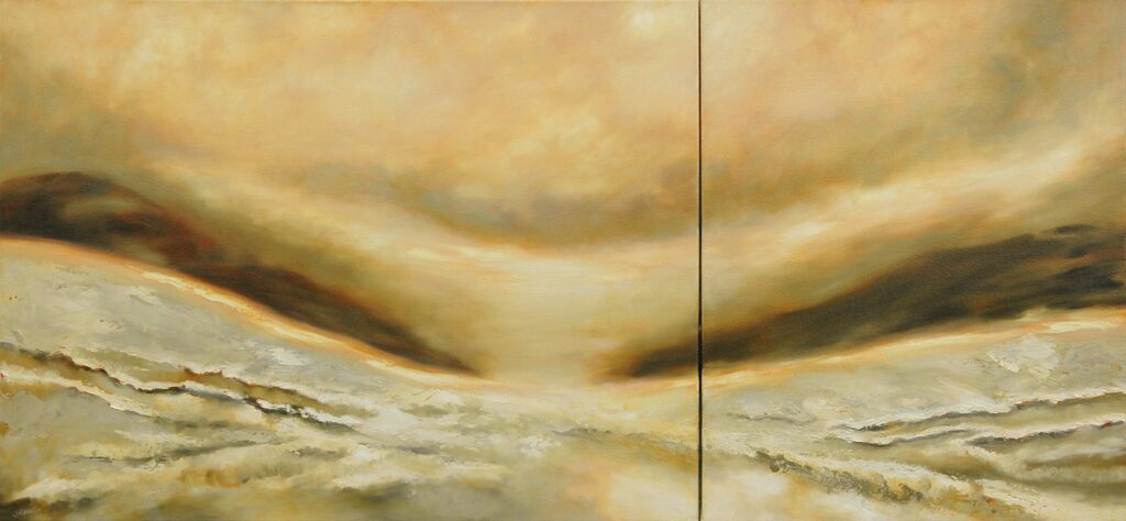 DREAMS AND DESIRES (diptych) 30x40  and 30x24 oil on canvas